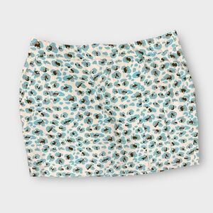 Krazy Larry Skort Women's Athletic Golf Skirt Blue Leopard‎ Print Size 14